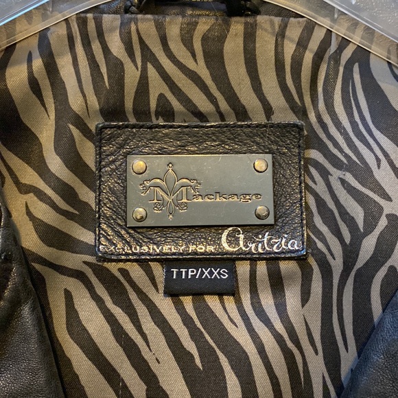 Mackage for Aritzia leather jacket with zebra print lining - Picture 4 of 5